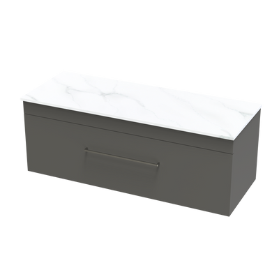 Cashmere Pro Arctic 1200 Double Bowl Single Drawer Wall Vanity