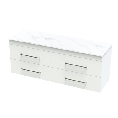 Cashmere Pro Arctic 1500 Double Bowl Double Drawer Wall Vanity