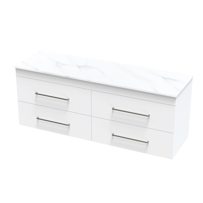 Cashmere Pro Arctic 1500 Double Bowl Double Drawer Wall Vanity