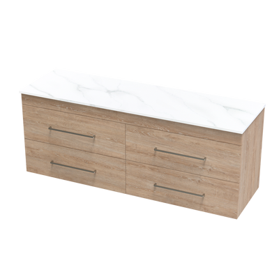 Cashmere Pro Arctic 1500 Double Bowl Double Drawer Wall Vanity