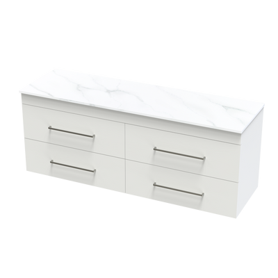 Cashmere Pro Arctic 1500 Double Bowl Double Drawer Wall Vanity