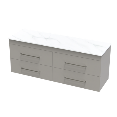 Cashmere Pro Arctic 1500 Double Bowl Double Drawer Wall Vanity