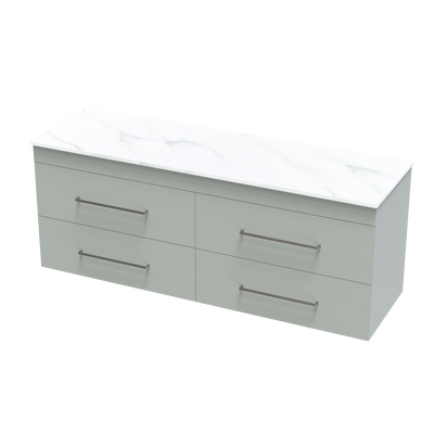 Cashmere Pro Arctic 1500 Double Bowl Double Drawer Wall Vanity