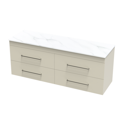 Cashmere Pro Arctic 1500 Double Bowl Double Drawer Wall Vanity