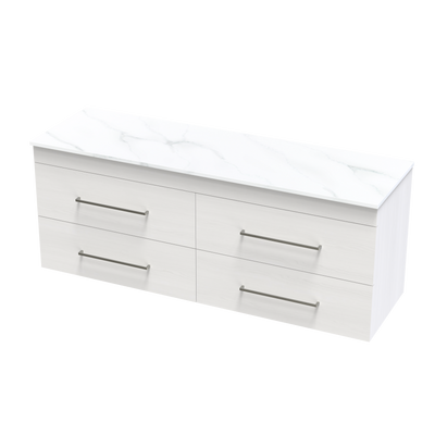 Cashmere Pro Arctic 1500 Double Bowl Double Drawer Wall Vanity