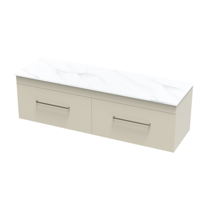 Cashmere Pro Arctic 1500 Double Bowl Single Drawer Wall Vanity