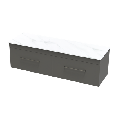 Cashmere Pro Arctic 1500 Double Bowl Single Drawer Wall Vanity