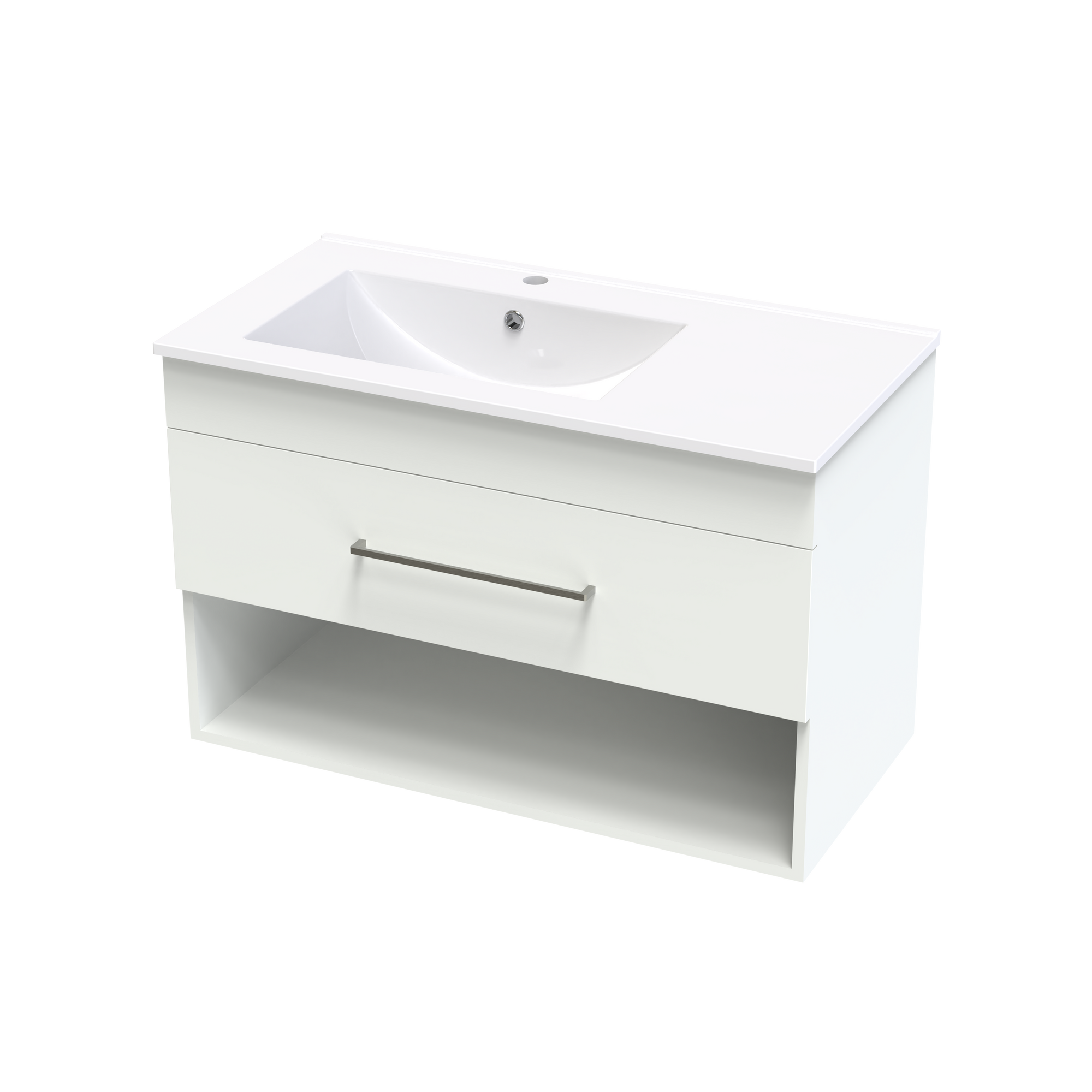 Cashmere Valley 900 Drawer Open Shelf Wall Vanity