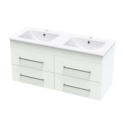 Cashmere Valley 1200 Double Bowl 4 Drawer Wall Vanity