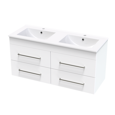 Cashmere Valley 1200 Double Bowl 4 Drawer Wall Vanity