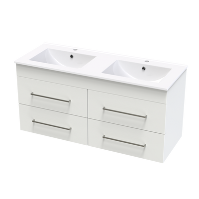 Cashmere Valley 1200 Double Bowl 4 Drawer Wall Vanity