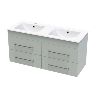 Cashmere Valley 1200 Double Bowl 4 Drawer Wall Vanity