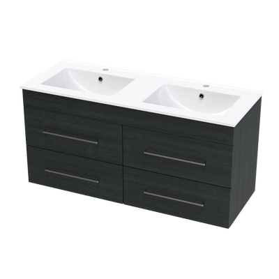 Cashmere Valley 1200 Double Bowl 4 Drawer Wall Vanity