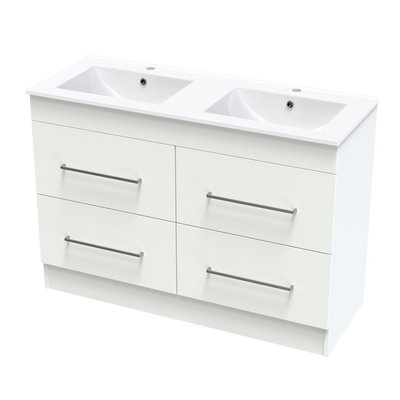 Cashmere Valley 1200 Double Bowl 4 Drawer Floor Vanity