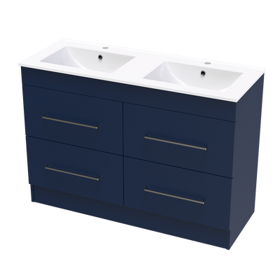 Cashmere Valley 1200 Double Bowl 4 Drawer Floor Vanity
