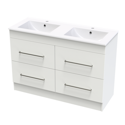 Cashmere Valley 1200 Double Bowl 4 Drawer Floor Vanity