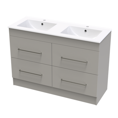 Cashmere Valley 1200 Double Bowl 4 Drawer Floor Vanity
