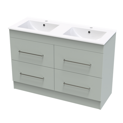 Cashmere Valley 1200 Double Bowl 4 Drawer Floor Vanity