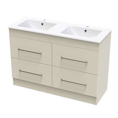 Cashmere Valley 1200 Double Bowl 4 Drawer Floor Vanity