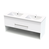 Cashmere Drawer Open Shelf 1200mm Double Bowl Wall Hung Vanity