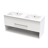 Cashmere Drawer Open Shelf 1200mm Double Bowl Wall Hung Vanity