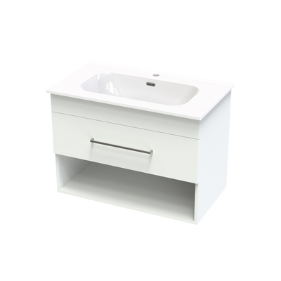 Cashmere Aura 800 Drawer Open Shelf Wall Vanity