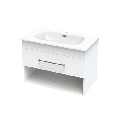 Cashmere Aura 800 Drawer Open Shelf Wall Vanity