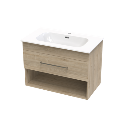 Cashmere Aura 800 Drawer Open Shelf Wall Vanity