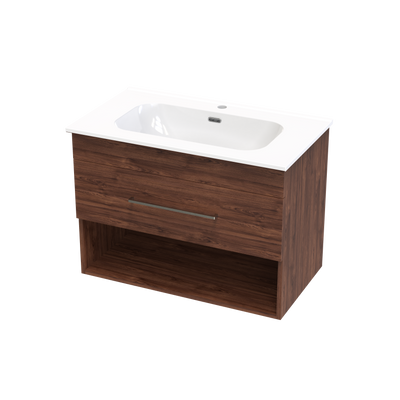 Cashmere Aura 800 Drawer Open Shelf Wall Vanity