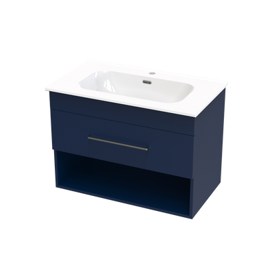 Cashmere Aura 800 Drawer Open Shelf Wall Vanity