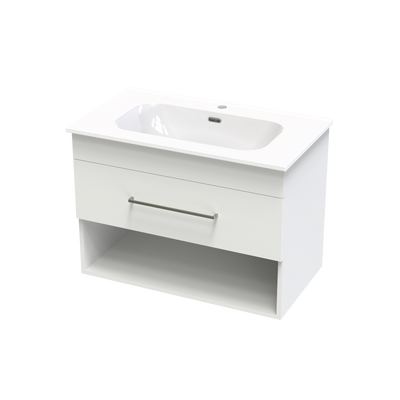Cashmere Aura 800 Drawer Open Shelf Wall Vanity