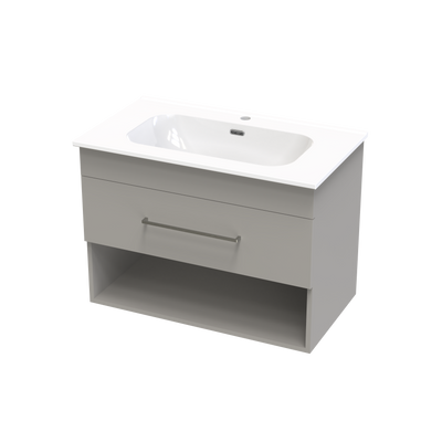 Cashmere Aura 800 Drawer Open Shelf Wall Vanity