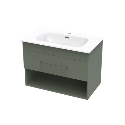 Cashmere Aura 800 Drawer Open Shelf Wall Vanity