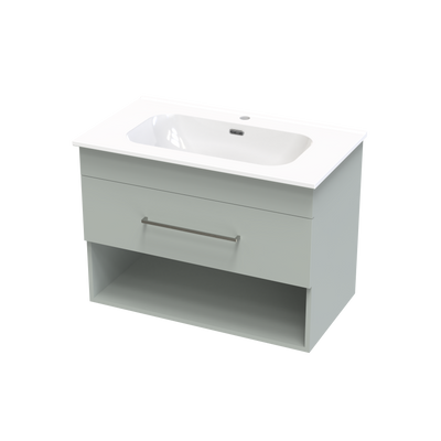 Cashmere Aura 800 Drawer Open Shelf Wall Vanity