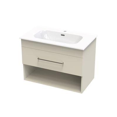 Cashmere Aura 800 Drawer Open Shelf Wall Vanity