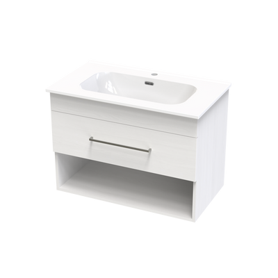 Cashmere Aura 800 Drawer Open Shelf Wall Vanity