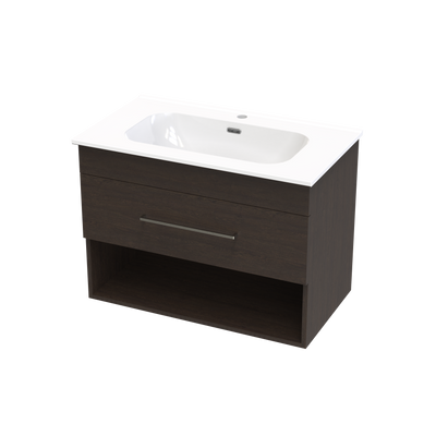 Cashmere Aura 800 Drawer Open Shelf Wall Vanity