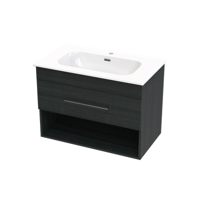 Cashmere Aura 800 Drawer Open Shelf Wall Vanity