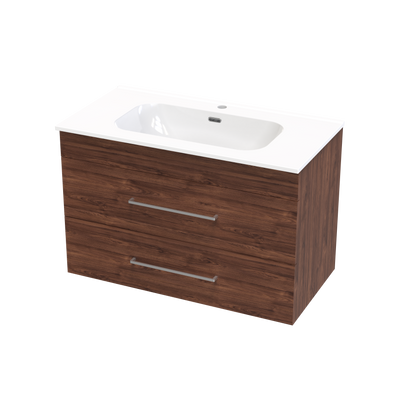 Cashmere Aura 900 Double Drawer Wall Vanity