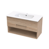 Cashmere Aura 1000 Drawer Open Shelf Wall Vanity