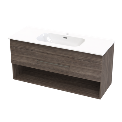 Cashmere Aura 1200 Drawer Open Shelf Wall Vanity