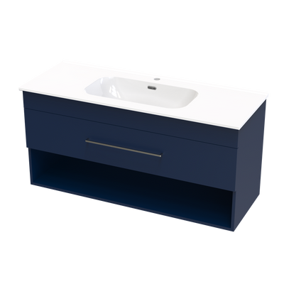 Cashmere Aura 1200 Drawer Open Shelf Wall Vanity