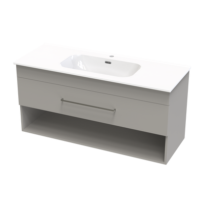 Cashmere Aura 1200 Drawer Open Shelf Wall Vanity