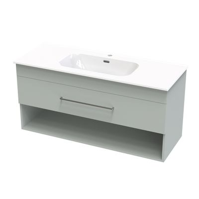 Cashmere Aura 1200 Drawer Open Shelf Wall Vanity