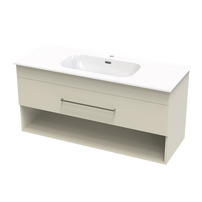 Cashmere Aura 1200 Drawer Open Shelf Wall Vanity