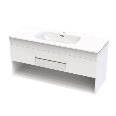 Cashmere Aura 1200 Drawer Open Shelf Wall Vanity