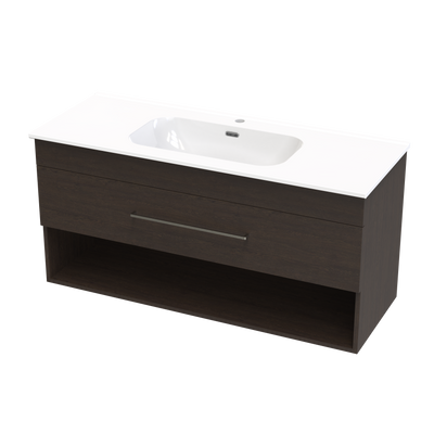 Cashmere Aura 1200 Drawer Open Shelf Wall Vanity
