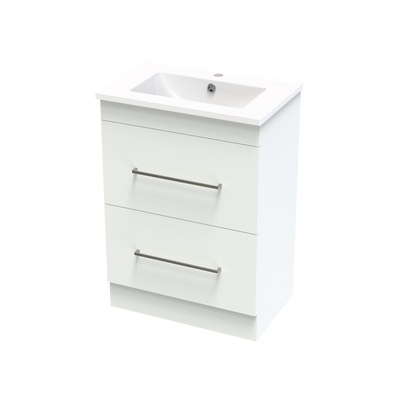 Cashmere Slim 600 Double Drawer Floor Vanity