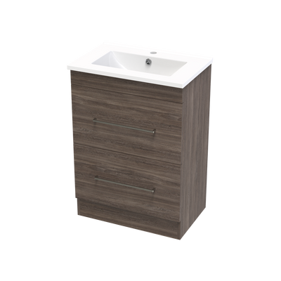 Cashmere Slim 600 Double Drawer Floor Vanity