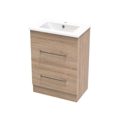 Cashmere Slim 600 Double Drawer Floor Vanity